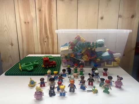 Lego Duplo lot - 3 Base Plates, 25 Fig's and blocks