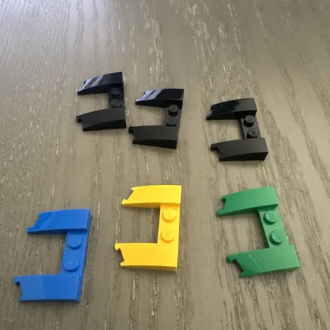 LEGO Wedge 3 x 4 x 0.7 with Cutout (11291 / 31584) 6 Pieces Assorted Colors