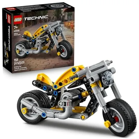 LEGO Technic Yellow Motorcycle Toy - Building Toy for Boys & Girls, Ages 7+ - Mo