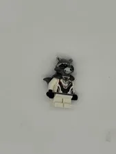 LEGO Super Hero Minifigure Rocket Raccoon White Jumpsuit Dark Bluish Gray Head
