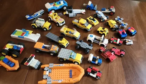 Lot  Vintage Lego Town Vehicles Cars Trucks Trailers Automobiles Helicopter ETC