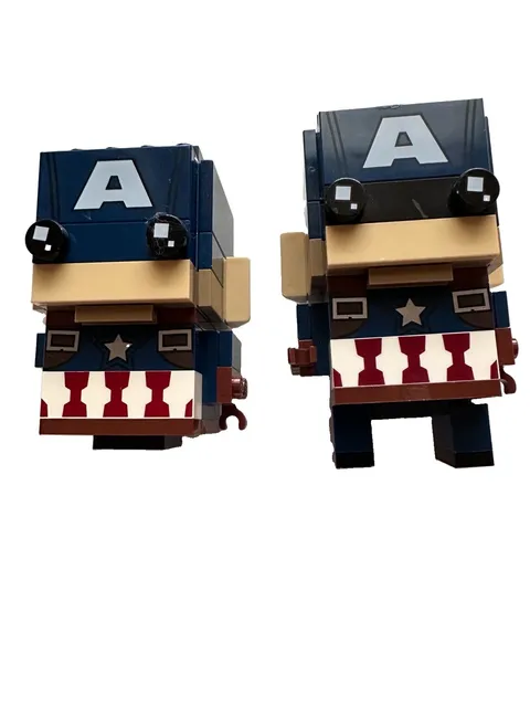 LEGO BrickHeadz Captain America 41589 Lot of 2 Retired Marvel Partial Builds
