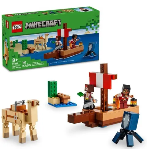 LEGO Minecraft The Pirate Ship Voyage 21259 Building Set 166 Pieces New Sealed