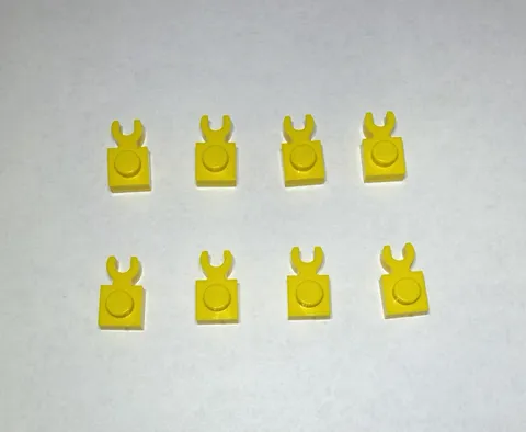 Lego Lot Of 8 Bright Yellow 1x1 Plate W Holder Holders New City Horizontal Arm