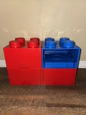 Lego Storage Bricks, 2 Pull Out Drawers And 1 Slid On Storage Bricks!!!