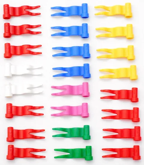 LEGO 24 Piece Red White Blue Green Pink  & Yellow 4 X 1 Wavy Castle Flags Lot