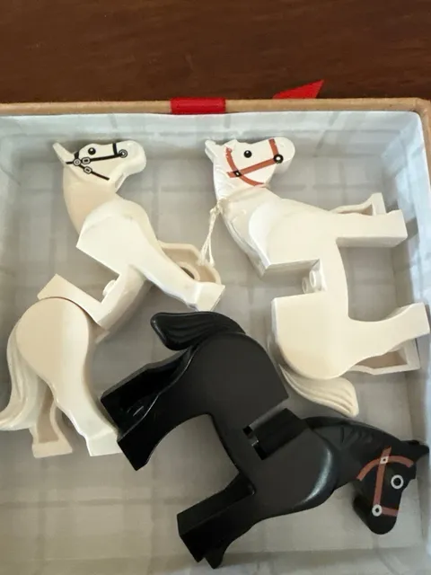 LEGO Vintage Classic Horses Lot of 3 (Black & White with Printed Bridles)