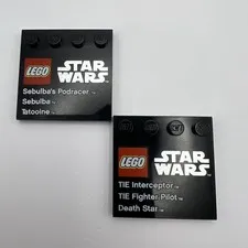 LEGO Planet Series Sets 9675 9676 Star Wars Printed Plaque TIles NEW