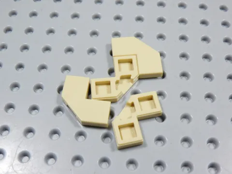 LEGO Lot of 4 Tan 2x2 Smooth Facet Tiles Plates BO