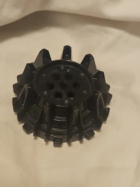 Lego 64712 Black Wheel Hard Plastic with Small Cleats and Flanges