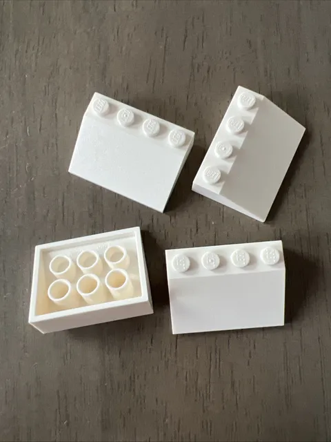 LEGO 3297 White Slope 33 3 x 4 - 4 Pieces