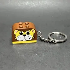 RARE VTG Lego Minifigure Keychain Lion Block Duplo  key chain 3965 Lion Brick