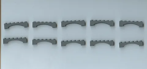 LEGO x 10 Dark Bluish Gray Arch 1 x 6 Raised Arch 92950