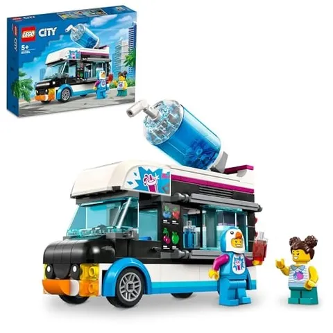 LEGO City Penguin Frozen Drink Car 60384 Toy Block Present City Building Vehicle