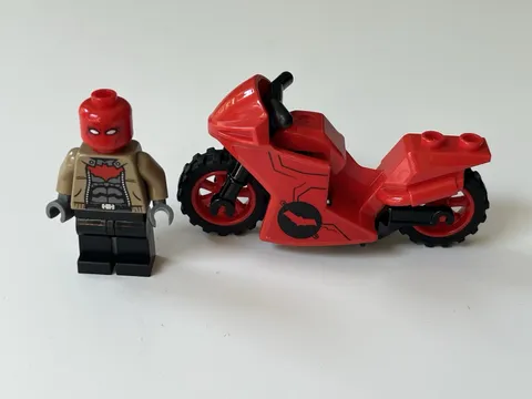 Lego Red Hood Minifigure Mini Fig 76055 DC Batman II - Sewer Smash With Bike