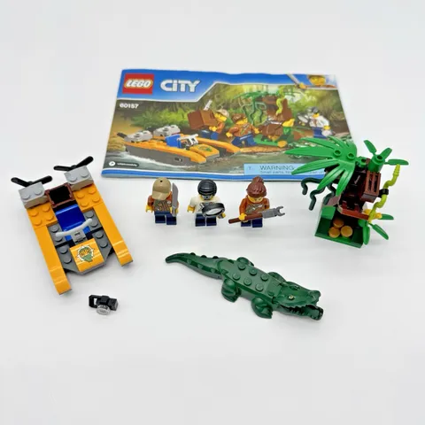 LEGO CITY Jungle Starter Set 60157 Complete 3 Minifig Crocodile Boat Instruction