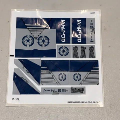 Original Single Unused Sticker Sheet from Coruscant Police Gunship 75046