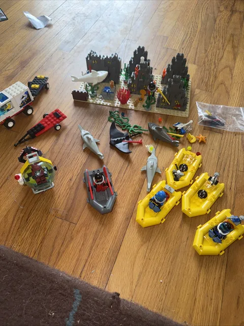 Lego Town Divers  No Instructions No Box Random Set Pieces.