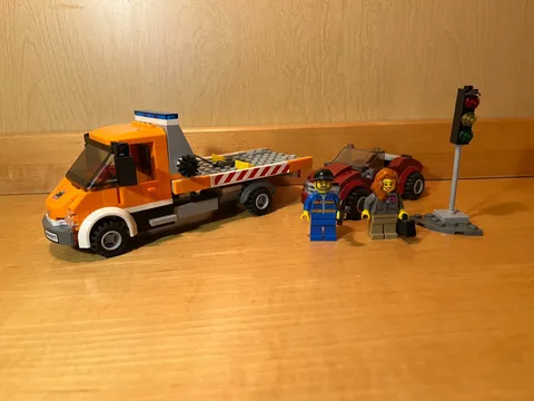 Lego 60017 Flatbed Truck Used Missing 2 Pieces comes with Instructions