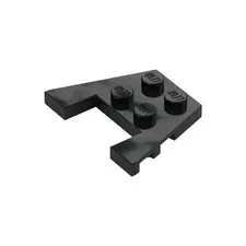 LEGO 15x Black Wedge, Plate 3 x 4 with Stud Notches inv.608