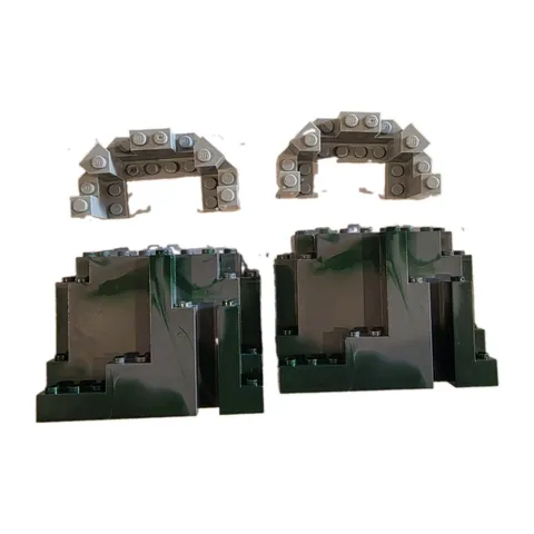 4 Vintage LEGO Gray Rock Wall 4x10x6 Panel Turret Castle Mountain 6082 BURP LURP