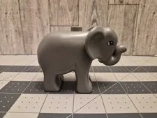 Lego Duplo Figure Elephant Baby (Medium) 3.5" Long slate gray