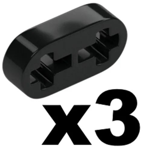 Lego TECHNIC Black Liftarm Thin 1 x 2 - Axle Holes 2m Lever Qty 3 Part 41677 T1