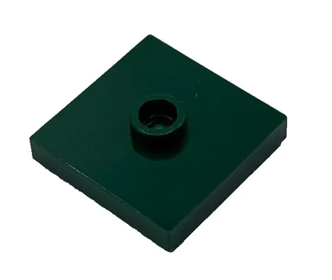 Lego 87580 Dark Green Plate Modified 2 x 2 With Groove And 1 Stud In Center
