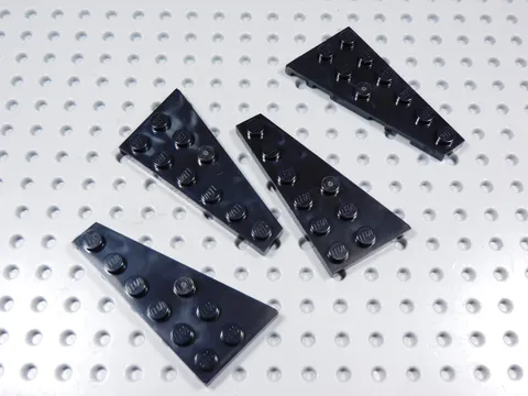LEGO Lot of 4 Black 6x3 Wing Plates Left & Right BF