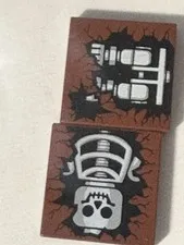 LEGO Part 3068bpb0087 Tile 2 x 2 with Skeleton Skull & Torso & Legs Pattern VTG