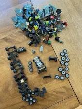 Lego Tires, Axles, Wheels Windshields Car Parts - Over A Pound