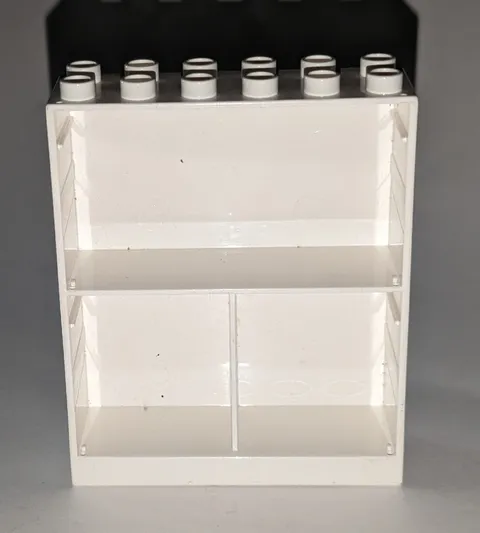 LEGO DUPLO WHITE 2x6x6 WALL WITH 3 CUPBOARDS CABINET SHELF PIECE PART # 6461 HTF