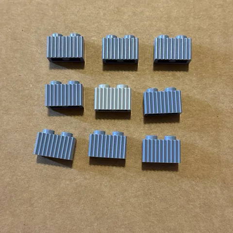 Lot of 9 LEGO Parts 2877 Brick Modified 1x2 with Grill