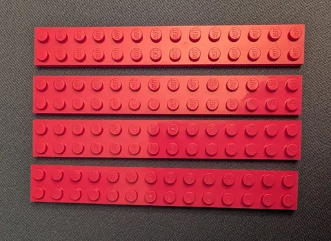 4 Lego pieces bricks 2x14 plate #91988, Lego Friends PINK