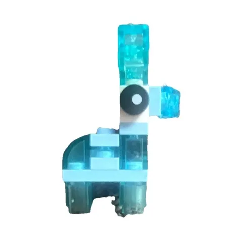 LEGO Blue & White Animal Figure, Translucent Blue Assembled Build Piece