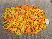  Bulk Lot Of  Miscellaneous 600 Lego Pieces ( Shades Of Yellow & Orange )(A)