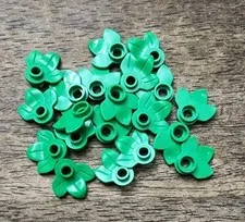 LEGO Bright Green Plant Plate, Round 1 x 1 with 3 Leaves. QTY 20. Part 32607.