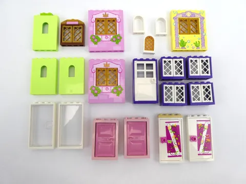 Lego Friends Lot of Miscellaneous Doors, Windows, Wall Panels, and More