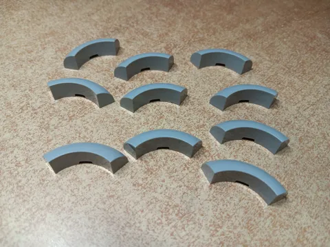 LEGO BULK LOT 10 LIGHT BLUISH GRAY 3X3 ROUND CORNER BRICK NO STUDS #65617