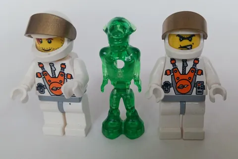Lego Mars Mission Astronaut Minifigures Space Alien Lot Angry Happy Face Alien