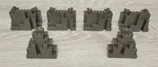 Lot Of 6 Lego 6083 & 6082 Old Dark Gray Rock Panel Top & Bottom LURP READ!!!