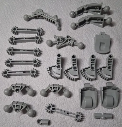 BC Lego Lot 22 Old Light Gray Bionicle Parts Connectors Legs Accessories