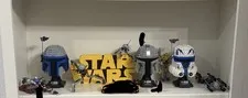 LEGO Star Wars Bulk Lot Assembled Builds Helmets Ships/Vehicles and Logo lot 