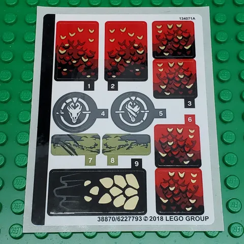 LEGO Sticker Sheet for Set 70653 Firstbourne New Authentic Decals