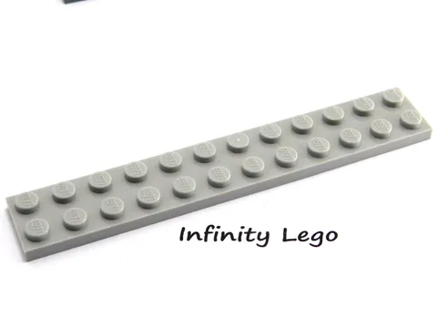 10 LEGO Light Bluish Grey Plate 2 x 12 (2445) - (10 Pieces)