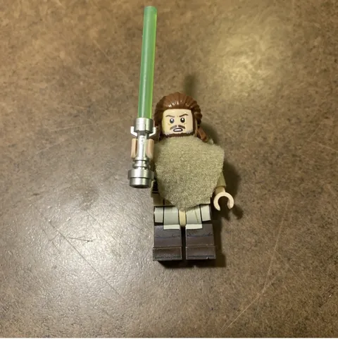 Lego Star Wars Qui-Gon Jinn Minifigure sw1334a Reddish Brown Variant From 75383