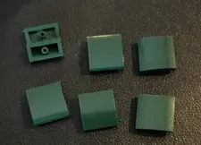 Lego 2x2 Slope Curved Lot 6 Dark Green Piece 78565 Finishing Tile