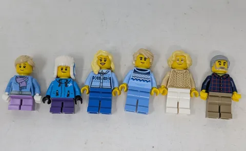 LEGO City Family: Mom, Dad, Daughter, Son, Grandparent Minifigures  - Lot of 6