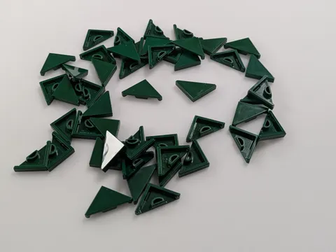 Lego x50 New Dark Green Tile, Modified 2 x 2 Triangular # 35787 Parts Lot