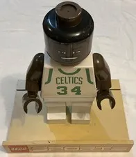 LEGO NBA Mini Figure Store Display 18" Paul Pierce Boston Celtics with Wood Base